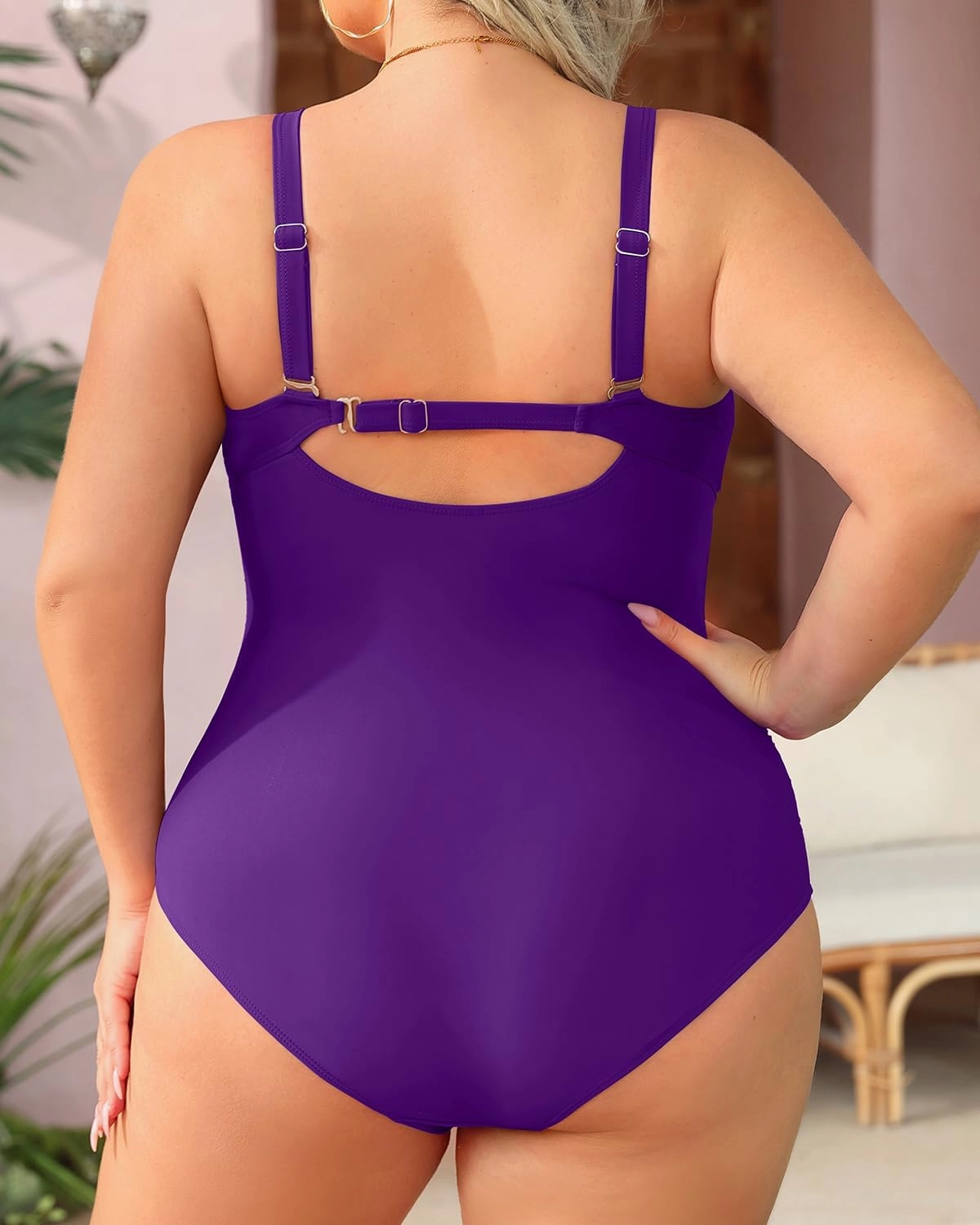 Aqua Eve Womens Plus Size One Piece Swimsuit- Tummy Control Bathing Suit Full Coverage Swimwear