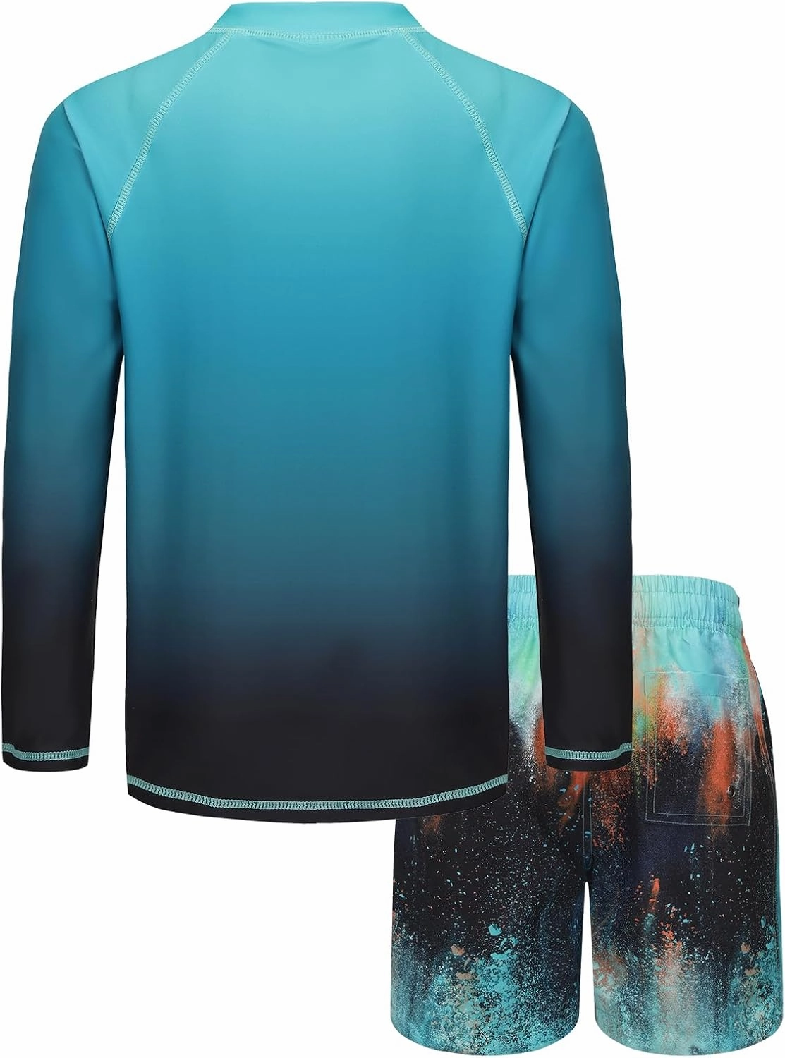 Boys Rash Guard Swimsuits Set for Boys 2 Piece Long Sleeve Swim Shirts Quick Dry Bathing Suits with Trunks