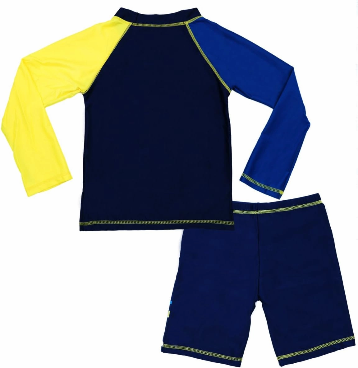 Boys UPF 50  Long Sleeve Rash Guard and Swim Trunks Outfit Set Toddler to Big Boy Sizes (3-11Years)
