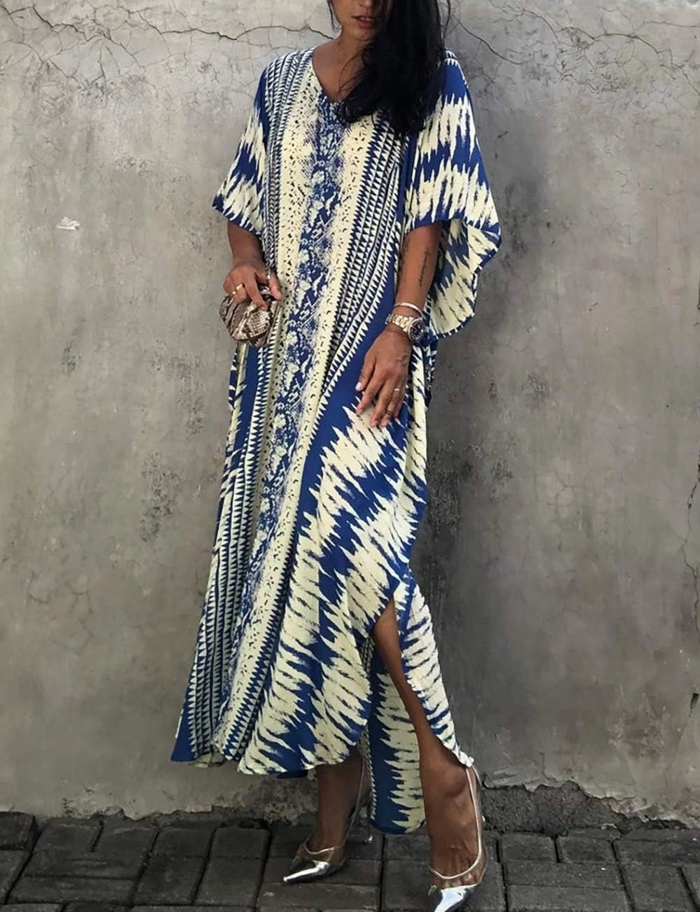 Bsubseach Kaftan Dresses for Women 2025 Plus Size Swimsuit Cover Up Tie Dye Caftan Maxi Dress Loungewear