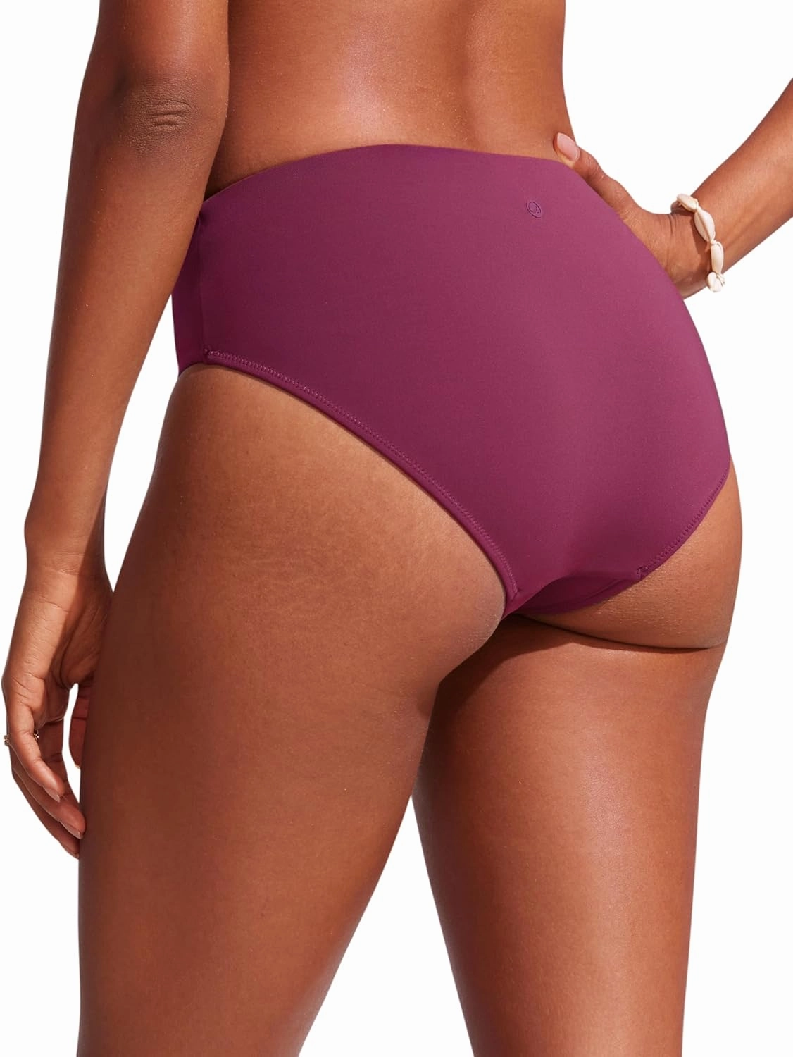 CRZ YOGA Bikini Bottoms for Women Mid Rise Full Coverage Bathing Suit Swimsuit Basic Swim Briefs