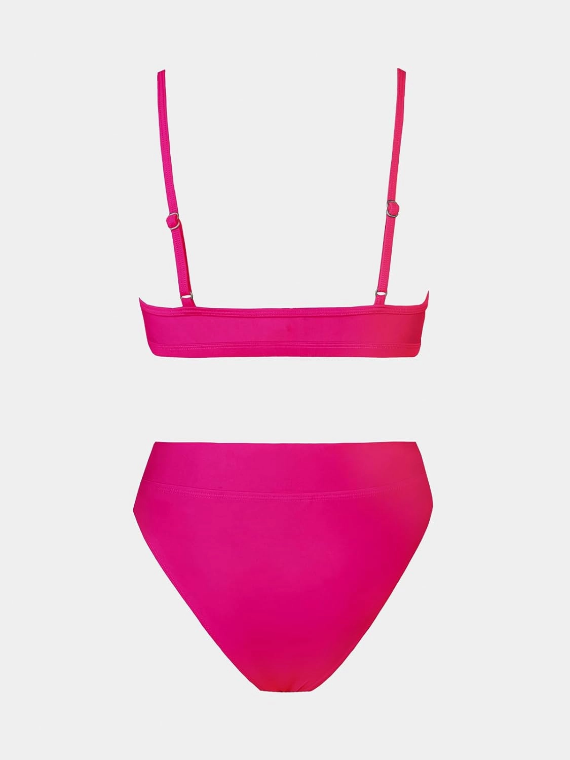 CUPSHE Bikini Set for Women Two Piece Swimsuits Cut Out High Waisted Scoop Neck V Cut Bottom