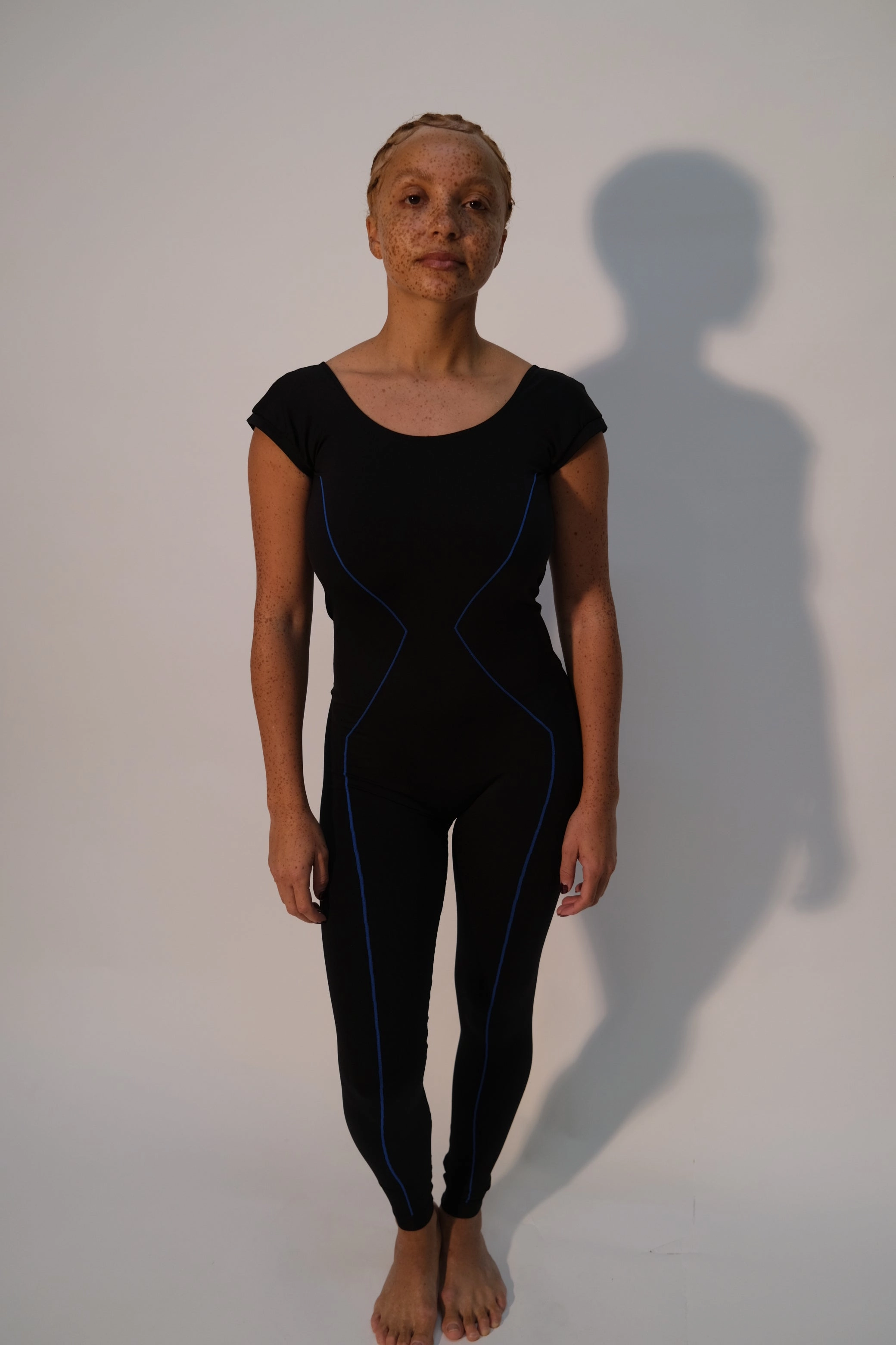 ENLIGHTENED Unitard | Black & Blue Lines