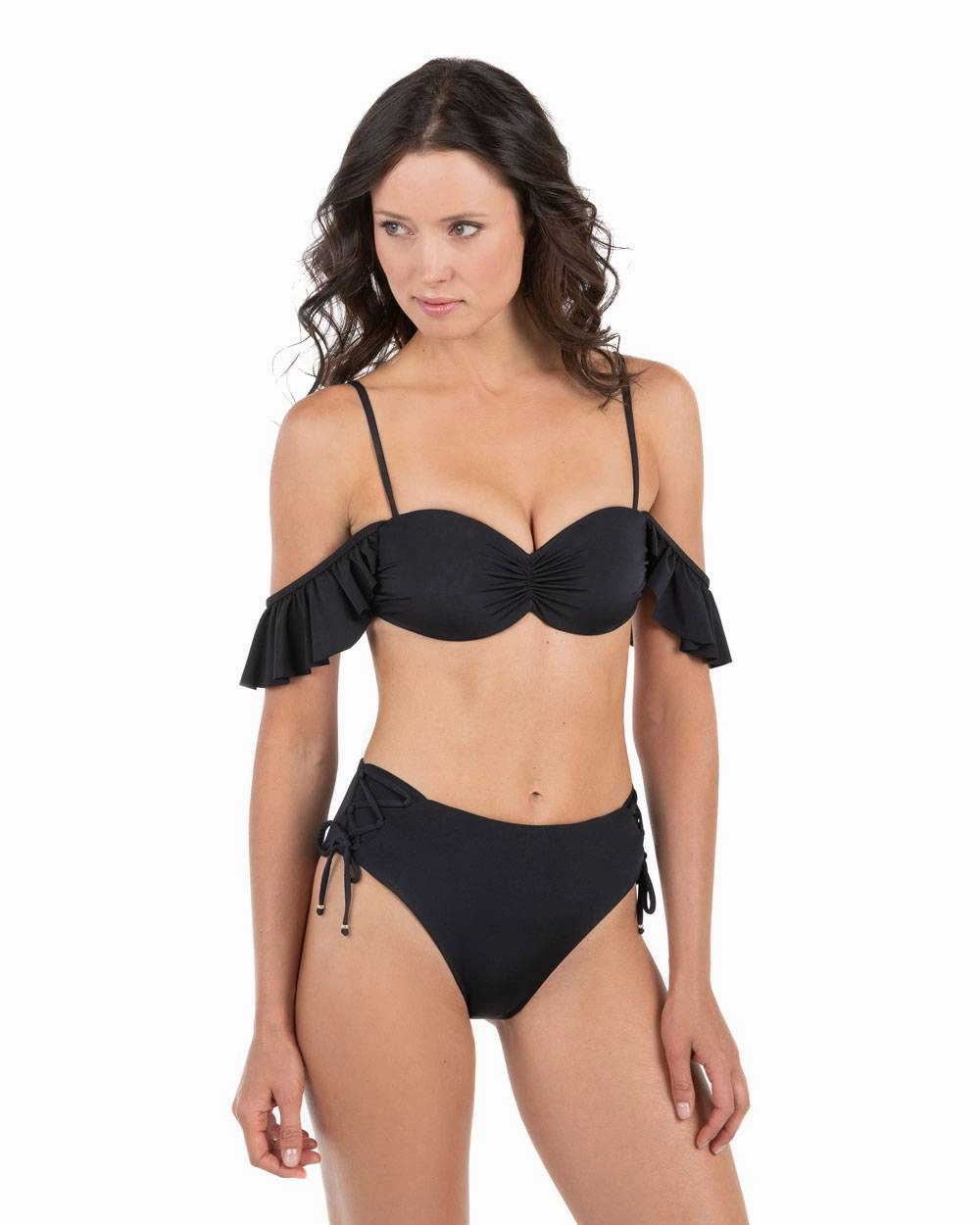 Envy Push Up  Ruffle Corset Swimsuit Top & High Waist Corset Bottom