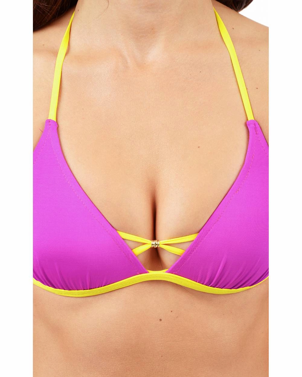 Envy Push Up  Strappy String Bikini Top & Reversible Bottom