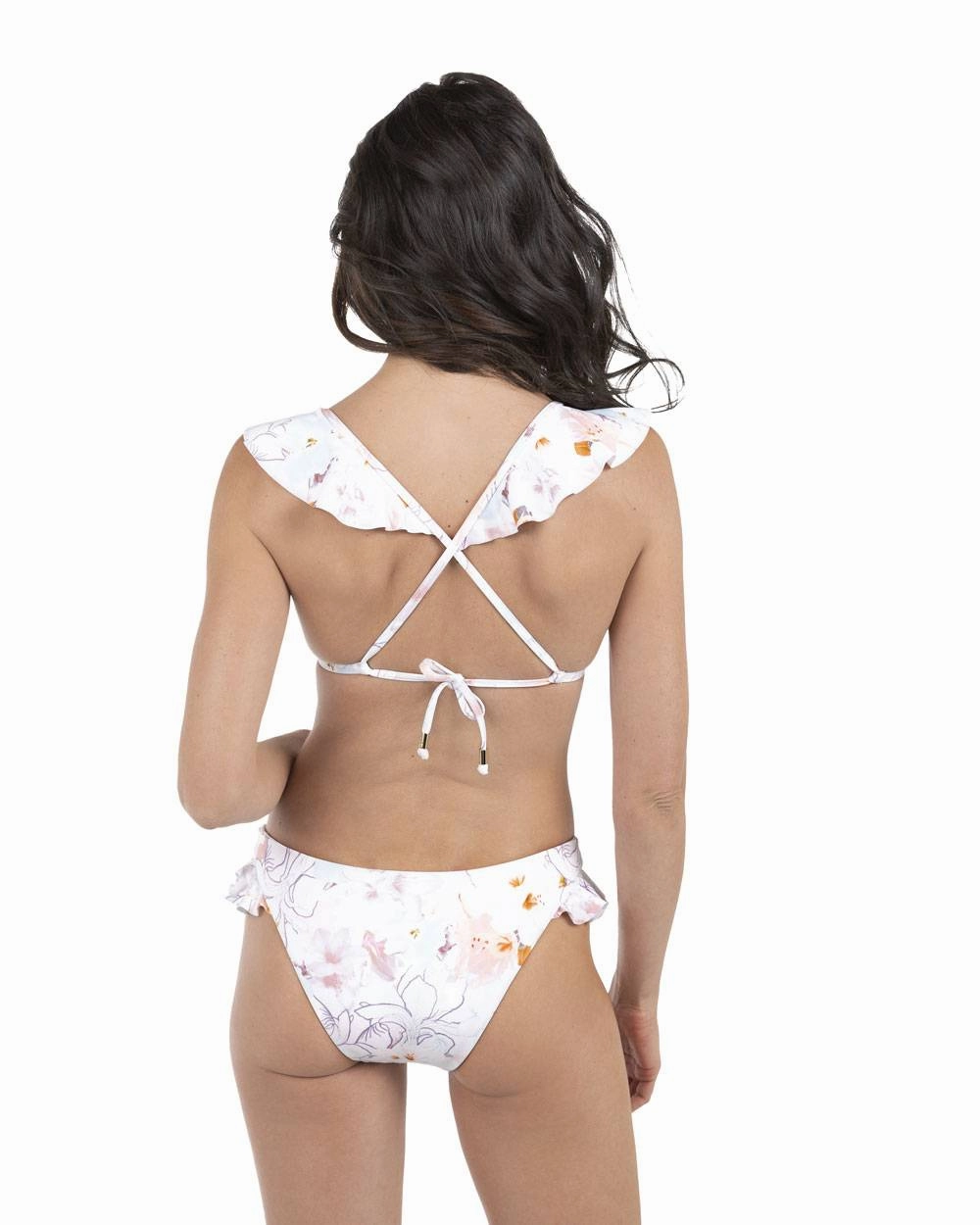 FINAL SALE Envy Push Up Ruffle Bikini String Top & Ruffle Scoop Bottom