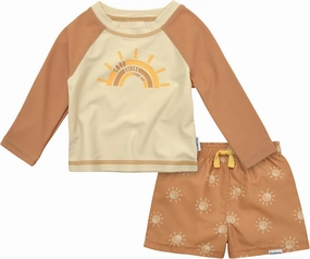Gerber Baby Boys' Toddler Long Sleeved Rashguard Swim Bathing Suit Set