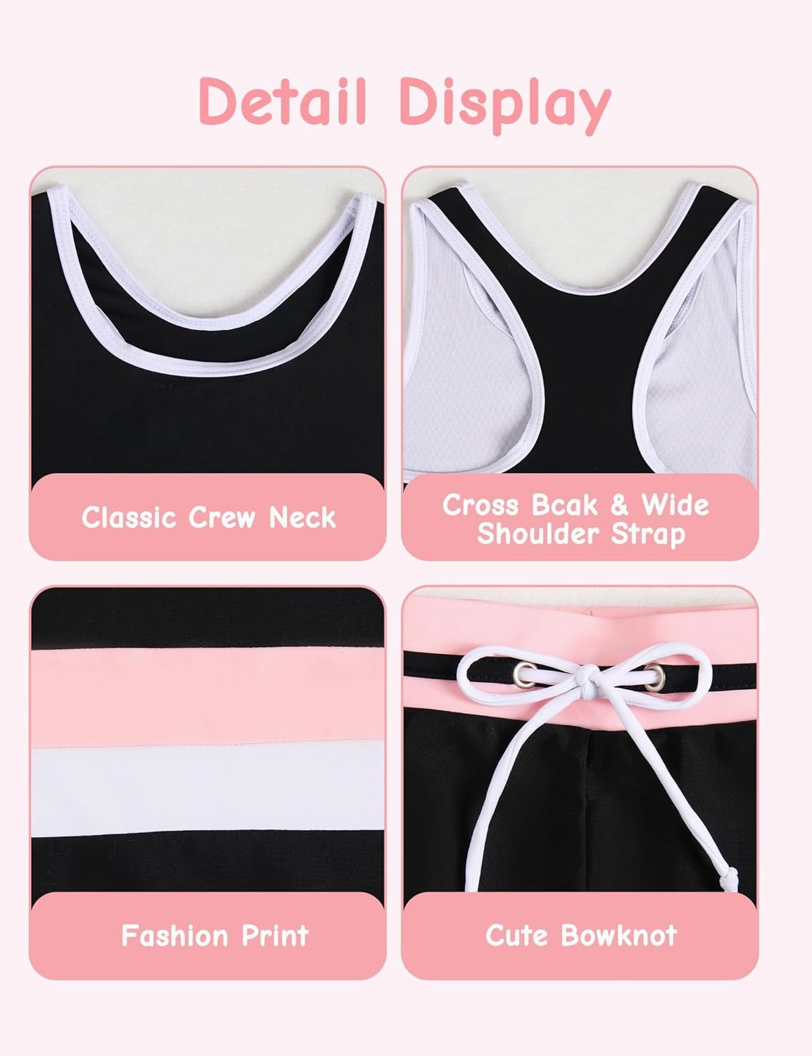 Girls Swimsuit Two Piece Boyshort Tankini Swimwear Summer Beach Rash Guard Bathing Suit Set for 5-15 Years Old Kids