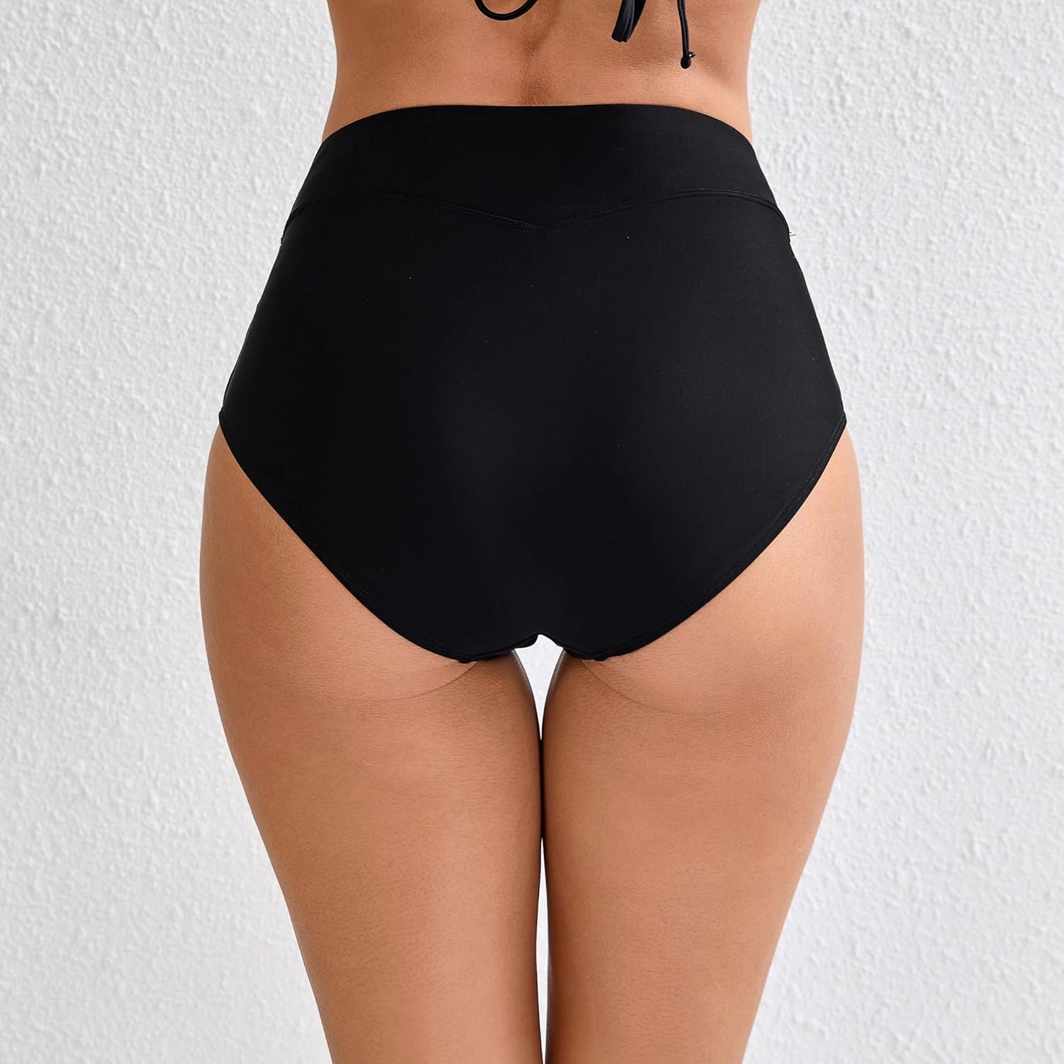 Halcurt Women's Cross High Waisted Bikini Bottoms Full Coverage Swimsuit Bottoms