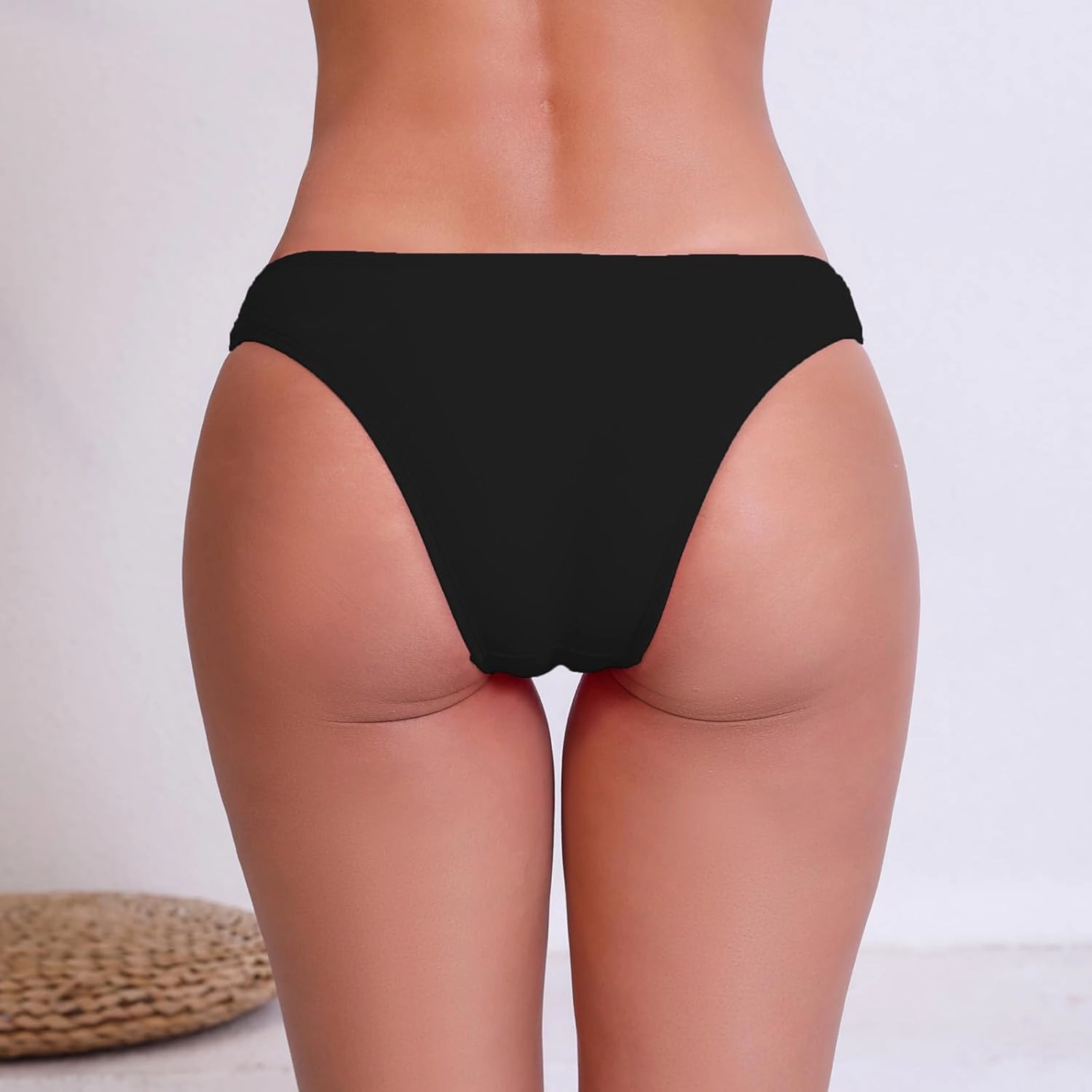 Halcurt Women's Low Waisted Bikini Bottoms Ruched Side Swimsuit Bottoms Swim Briefs
