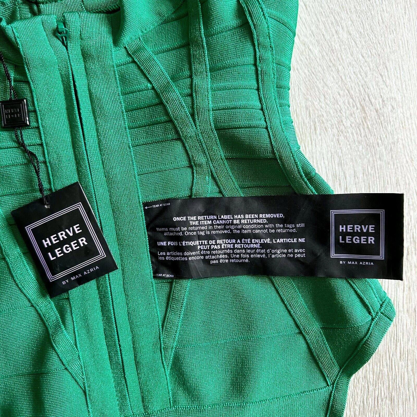 HERVE LEGER Emmalie Green Bandage Halterneck Club Party Swimsuit