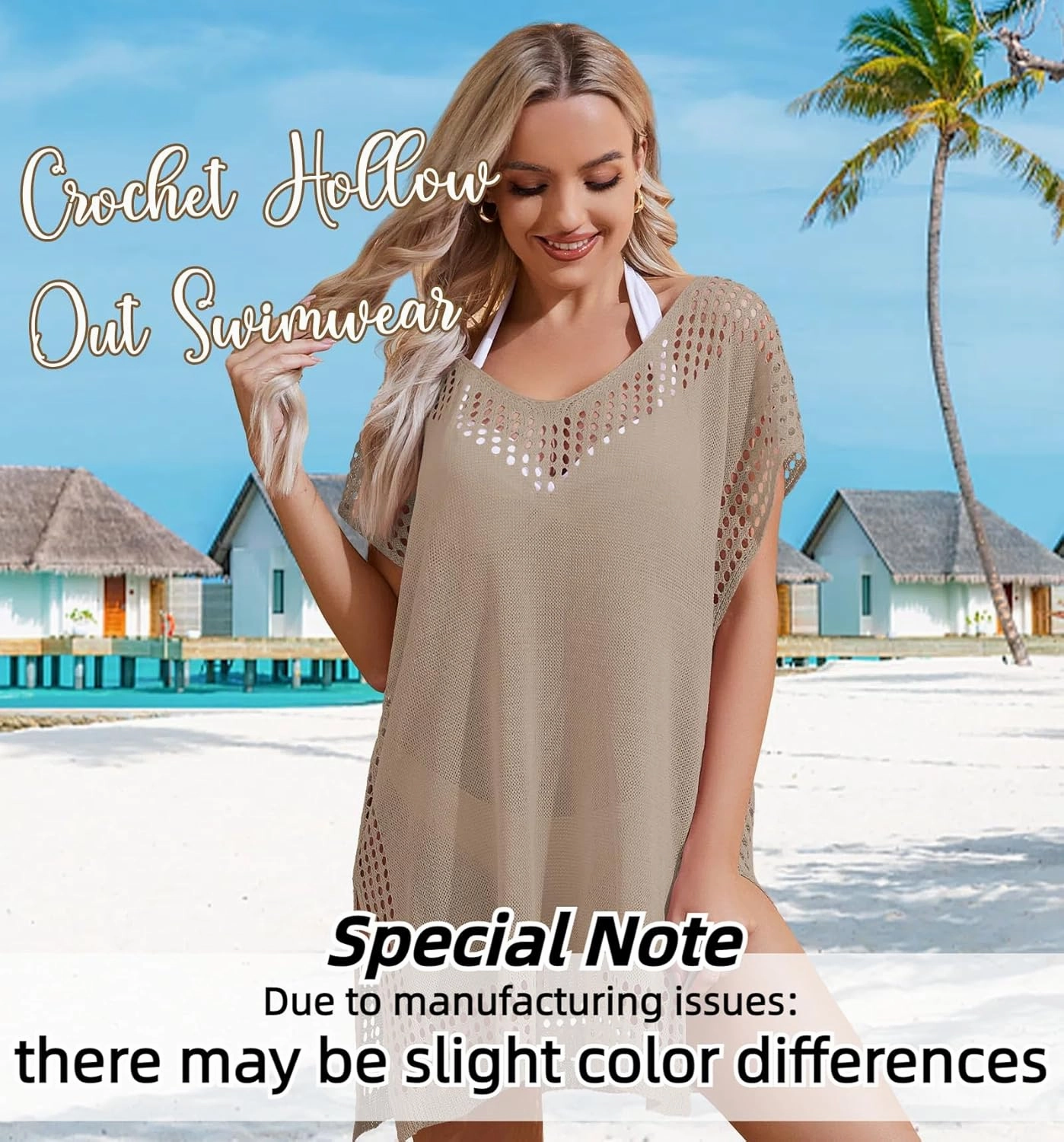 Hollow Out Swimsuit Coverup for Women, Womens Bathing Suit Beach Cover Up Swimwear Dress