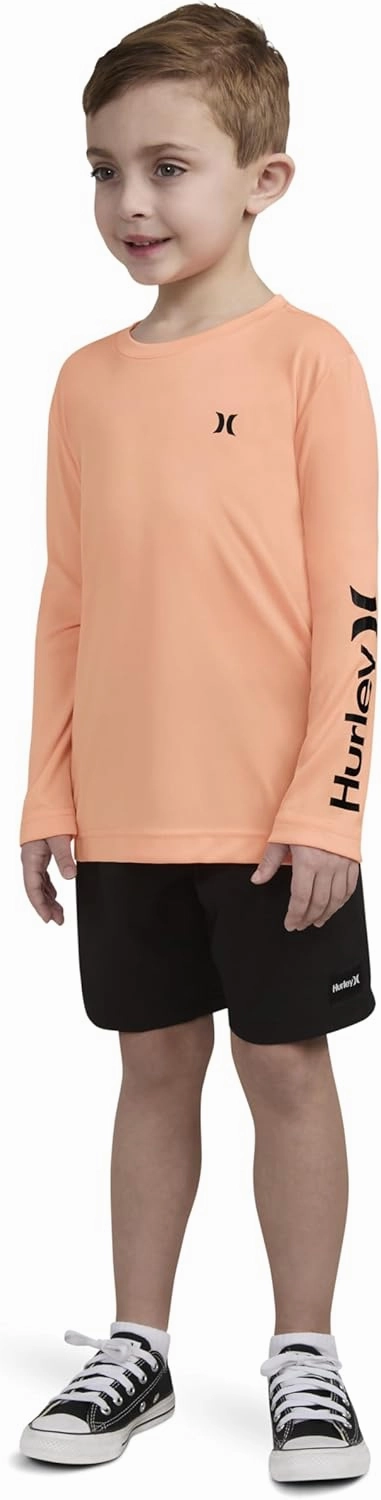 Hurley Boys' Long Sleeve UPF 50  Rash Guard Swim Shirt