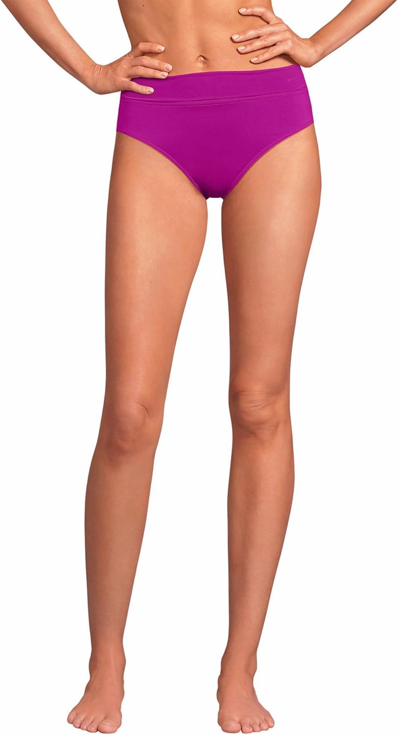 Lands' End Women's Chlorine Resistant Pinchless High Waisted Bikini Bottoms