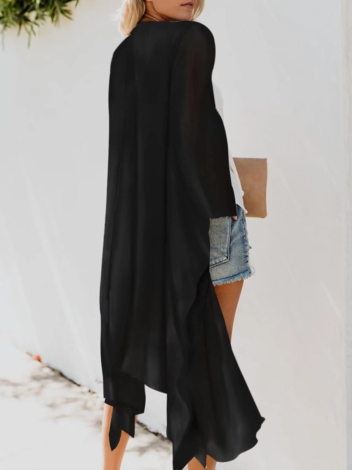 MayBuy Women's Summer Long Flowy Kimono Cardigans Boho Chiffon Beach Cover Up Tops