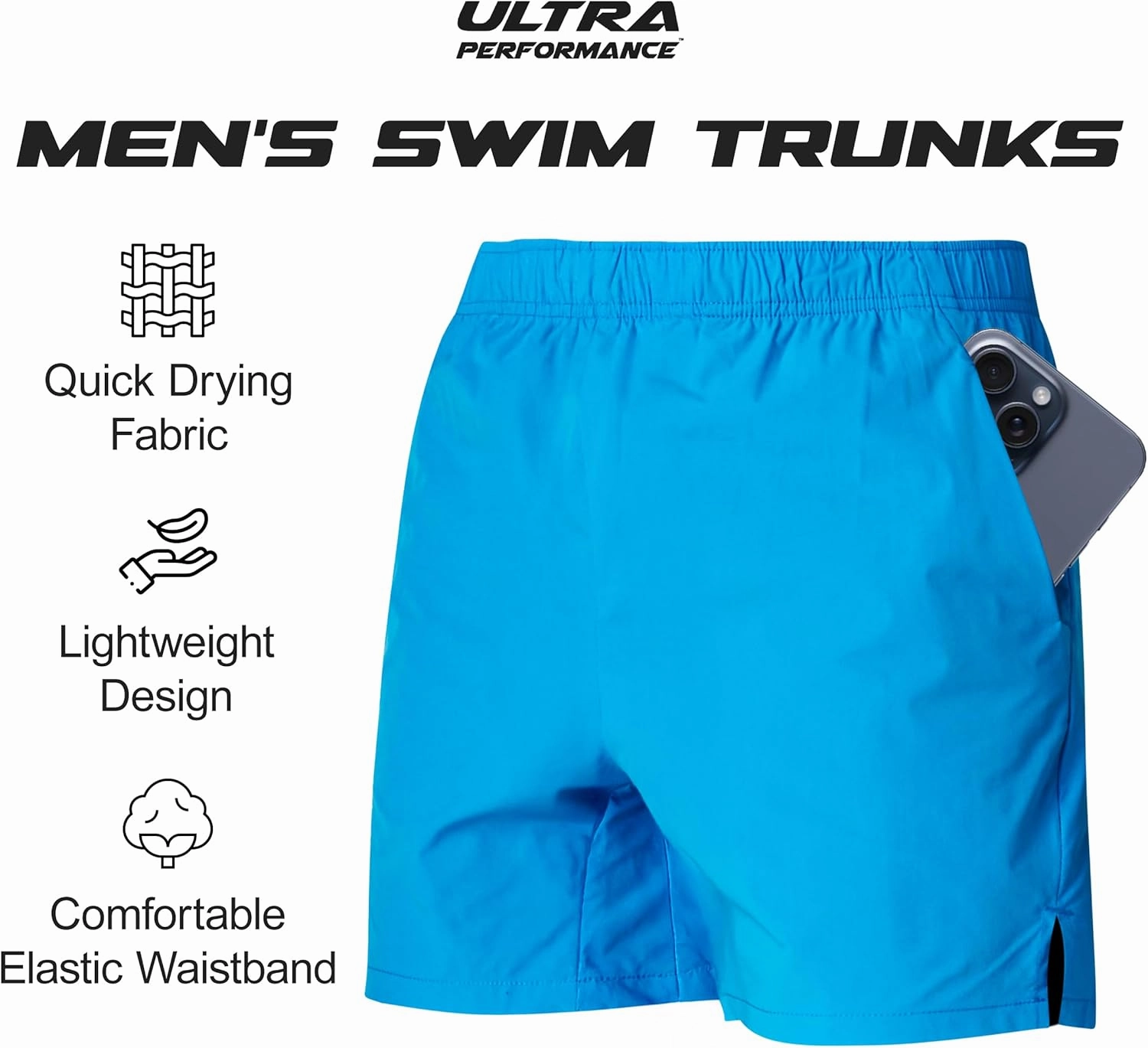 Men's 5 Inch Swim Trunk's with Liner 2 Pack Mens Stretch Quick Dry Beach Shorts Swimming Trunks & Bathing Suits for Men
