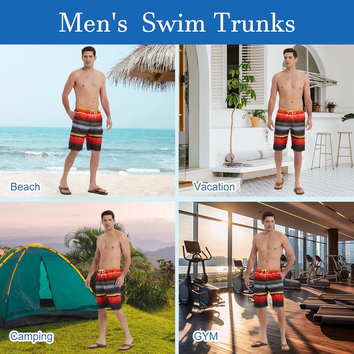 Mens Swim Trunks Swim Shorts Swimming Trunks Swimsuit Quick Dry with Mesh Lining Swimwear