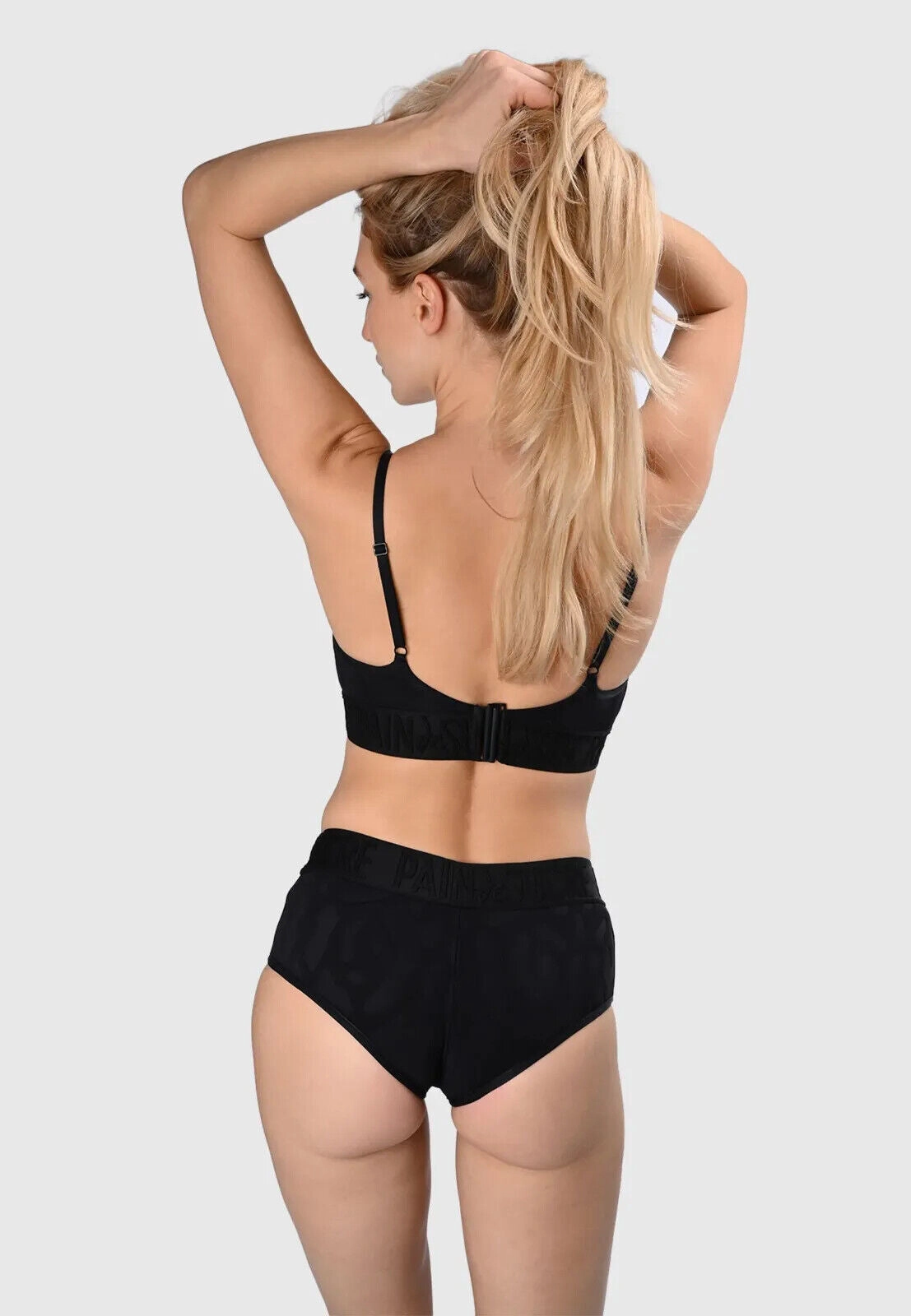 Pain De Sucre Black Bikini Shorts in Cillian Neoprene Giraffe