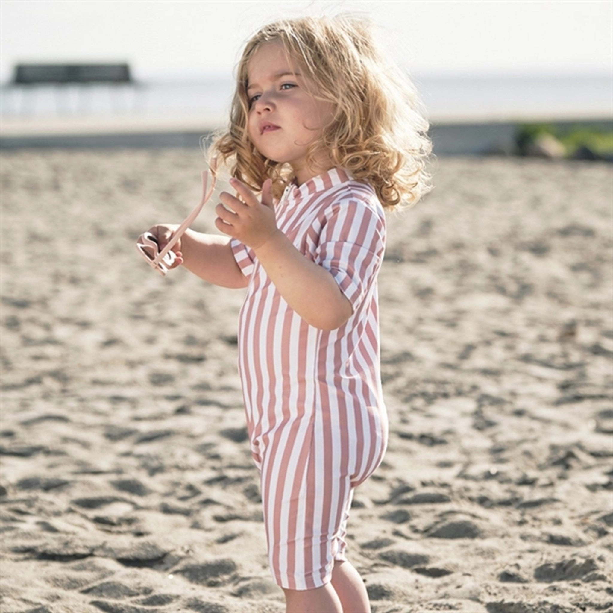 Petit Crabe Candy Stripes Natsu Onesie with Zipper