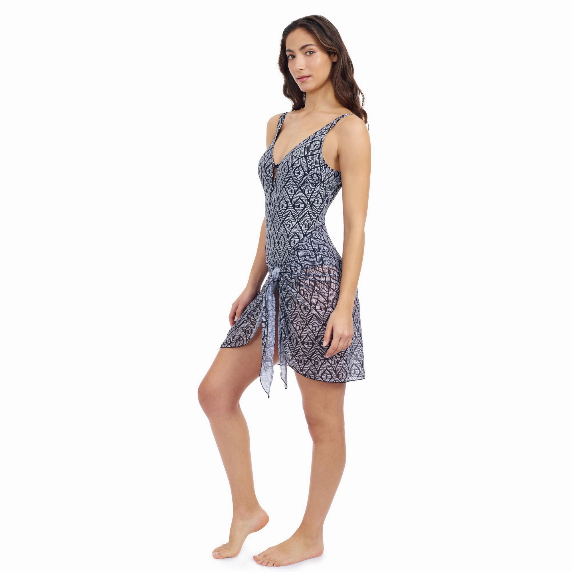 Plume Sarong Wrap Mesh Skirt