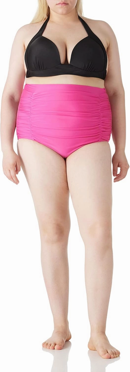 RELLECIGA Women's High Waisted Bikini Bottom Tummy Control Ruched Full Coverage Swim Bottom