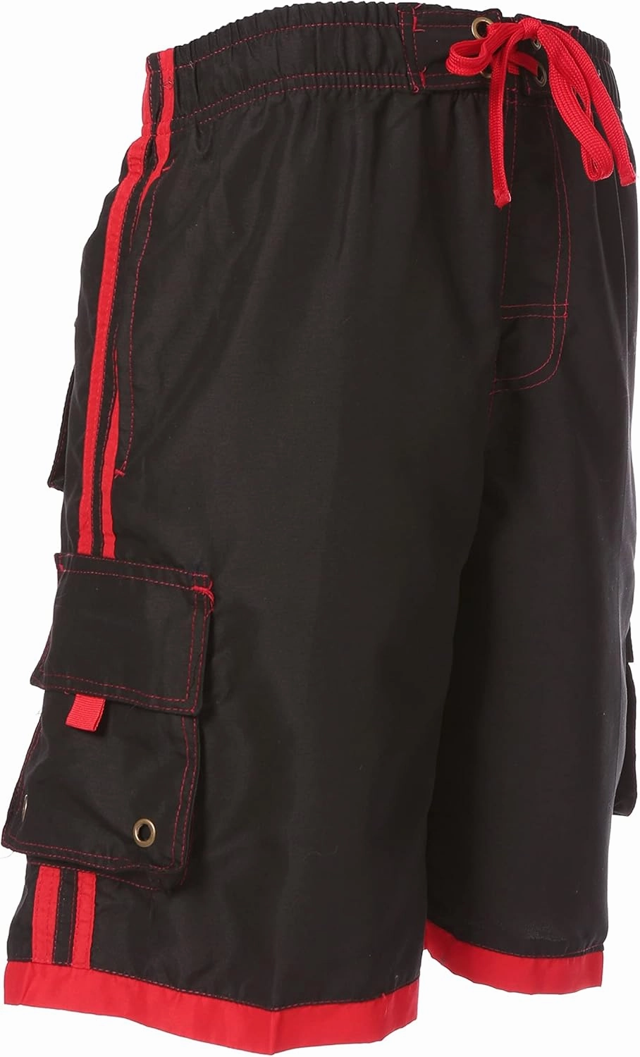 Sakkas Mens Contrast Stripes Skate Surf Board Short/Swim Trunks