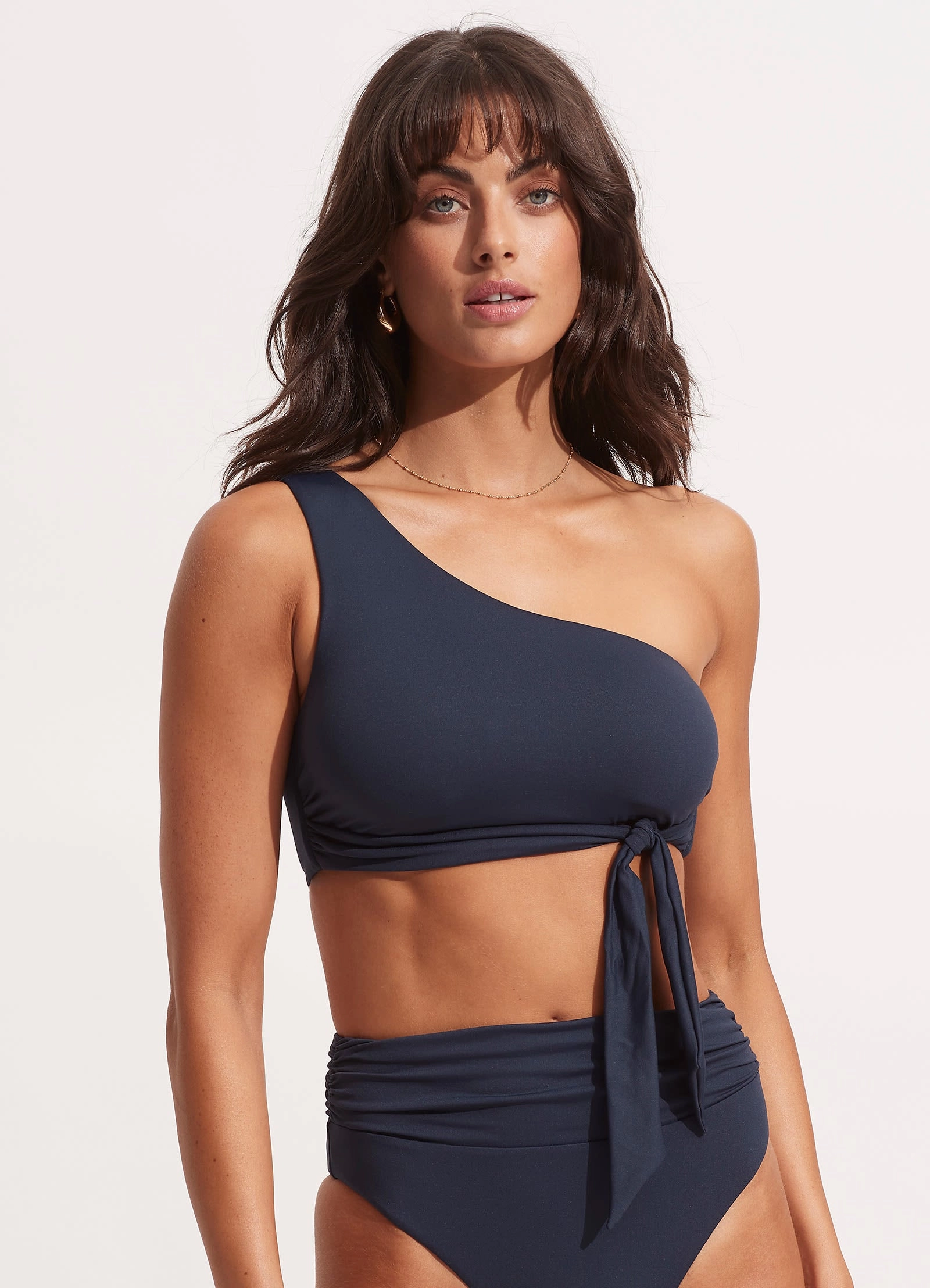 Seafolly Collective One Shoulder Top - True Navy