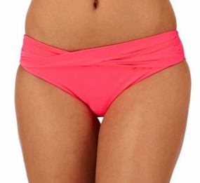 Seafolly Raspberry Red Pink Twist Band Hipster Bikini Bottoms