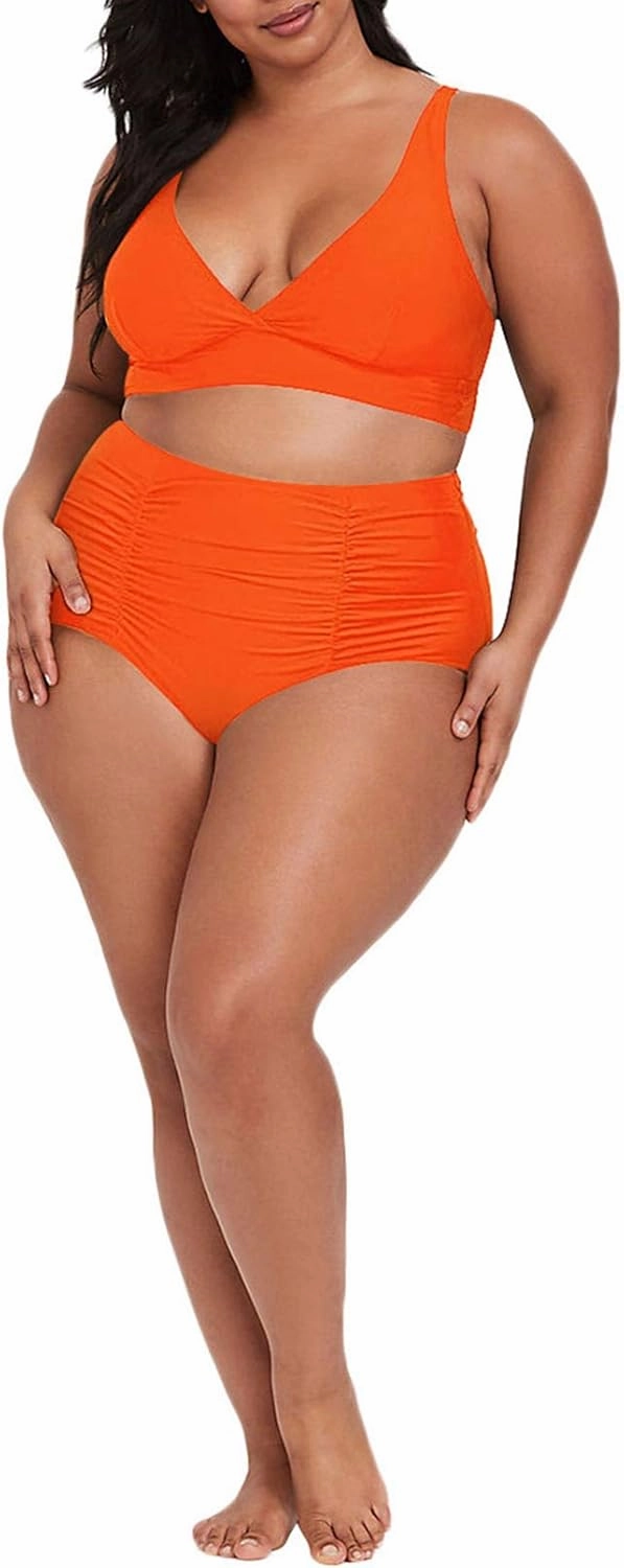 Sovoyontee Women's 2 Piece Plus Size High Waisted Swimsuit Bathing Suit