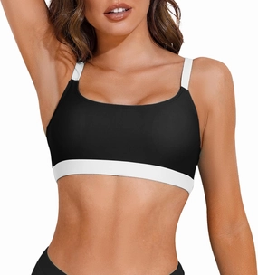 Sports Swim Bra Bikini Tops for Women Classic Bathing Suits Top with Padded Crop Swimsuit