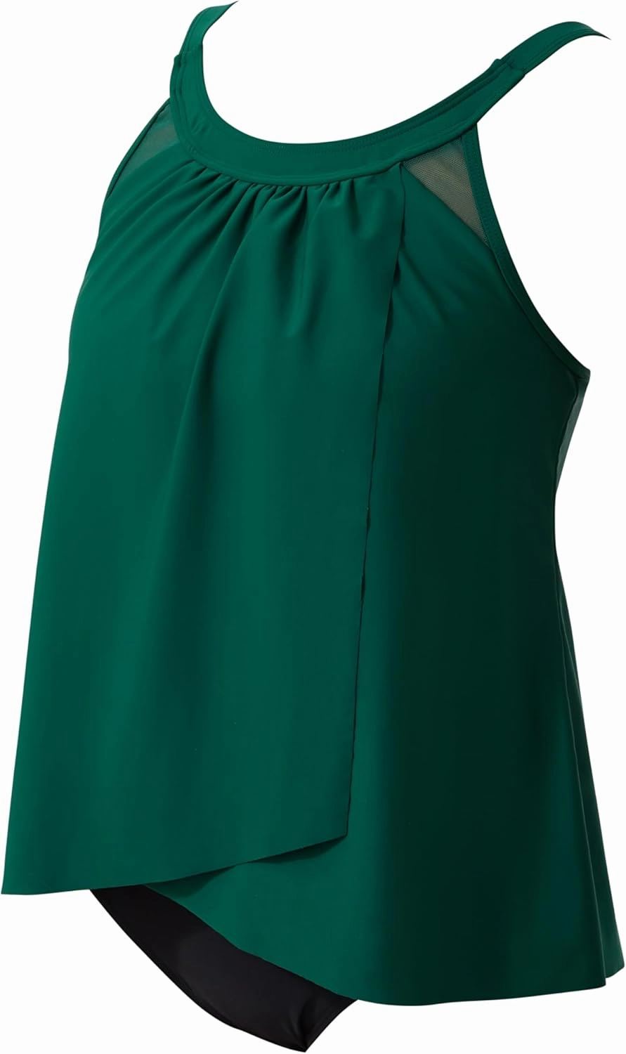 SUUKSESS Women Tummy Control Tankini Bathing Suit Ruffle High Waisted Swimsuit