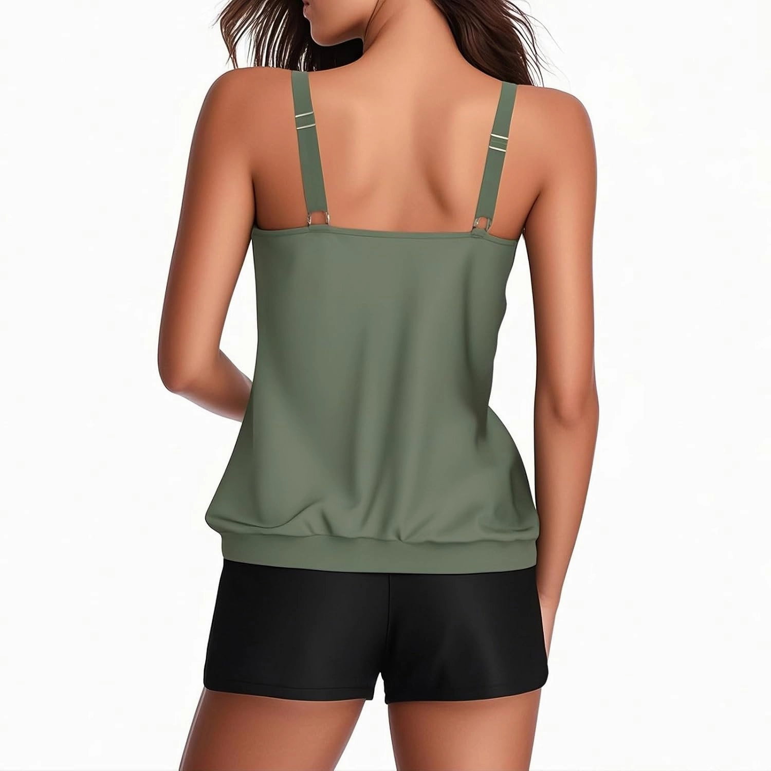 Tankini Swimsuits for Women Two Piece Bathing Suits Summer Bikini Swim Tank Top with Graphic Boyshorts Swimwear Sets