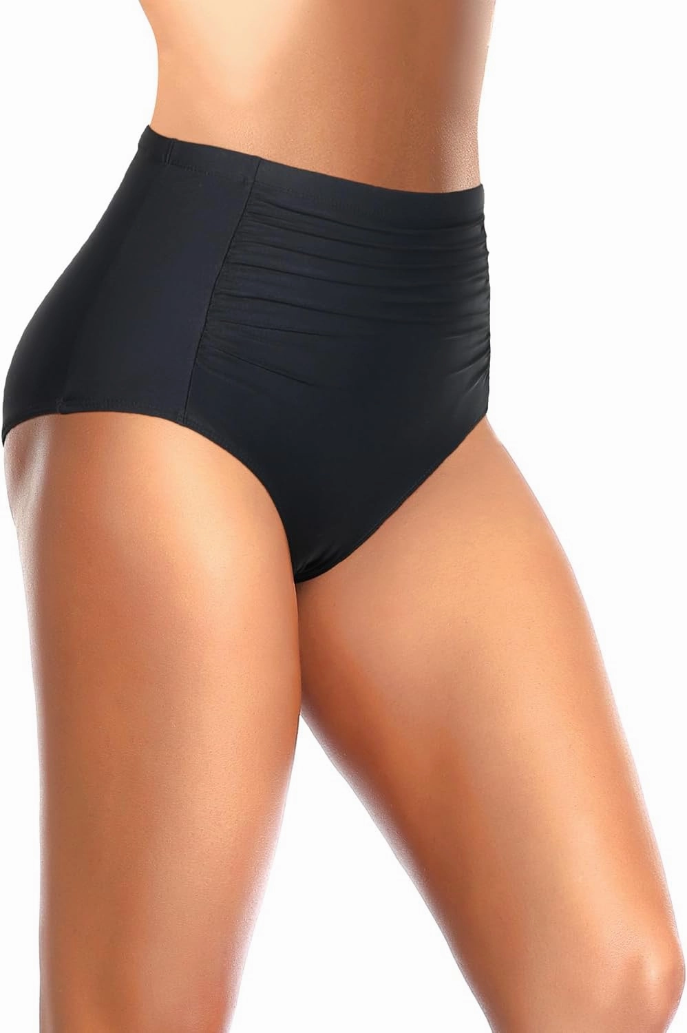 Tempt Me Women High Waisted Bikini Bottoms Tummy Control Swimsuit Bottoms Ruched Bathing Suit Bottom