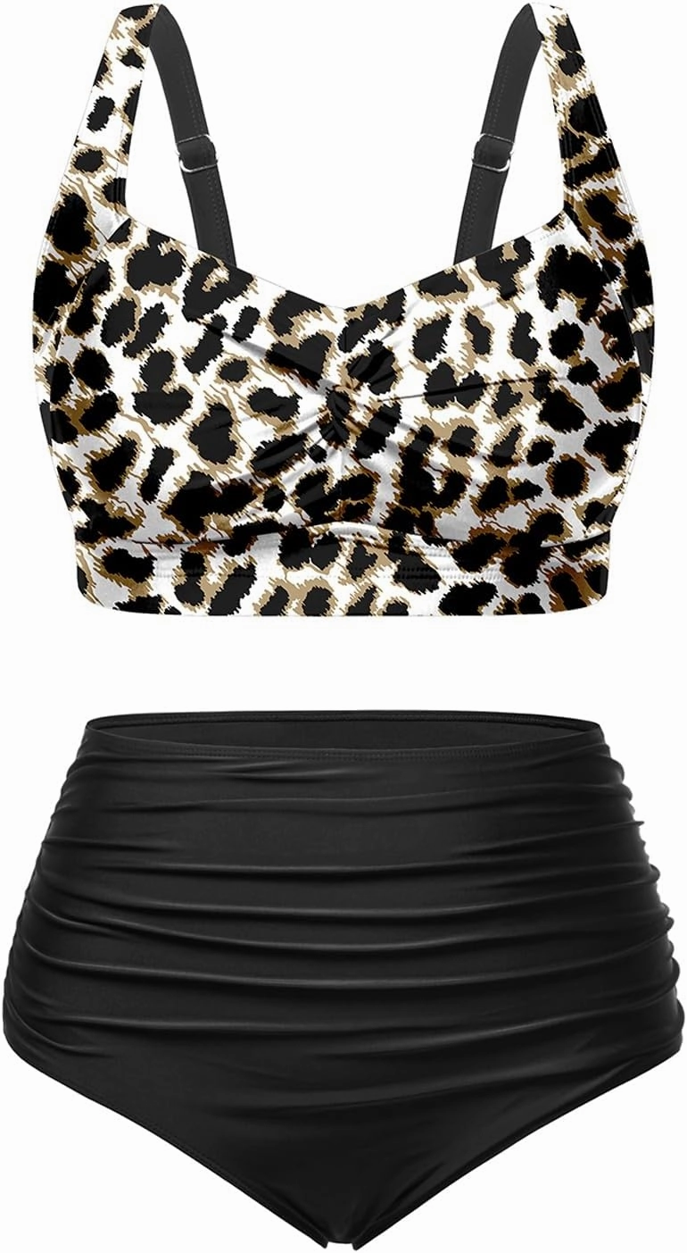 Tempt Me Women Plus Size High Waisted Bikini Set Two Piece Swimsuit Tummy Control Bathing Suits