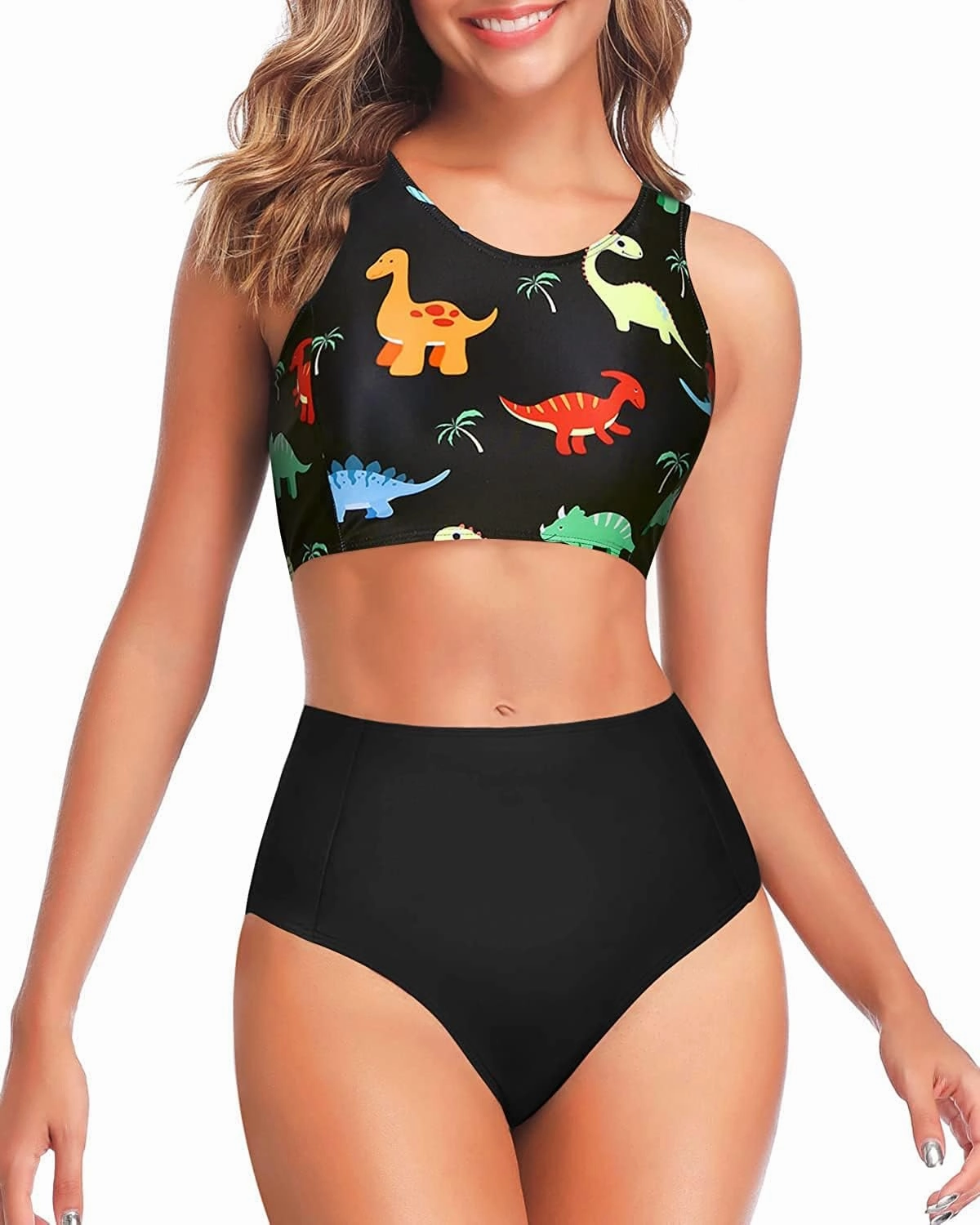 Tempt Me Women Two Piece High Waisted Bikini Set Sporty Swimsuits Bathing Suit with Bottom for Teen Girls