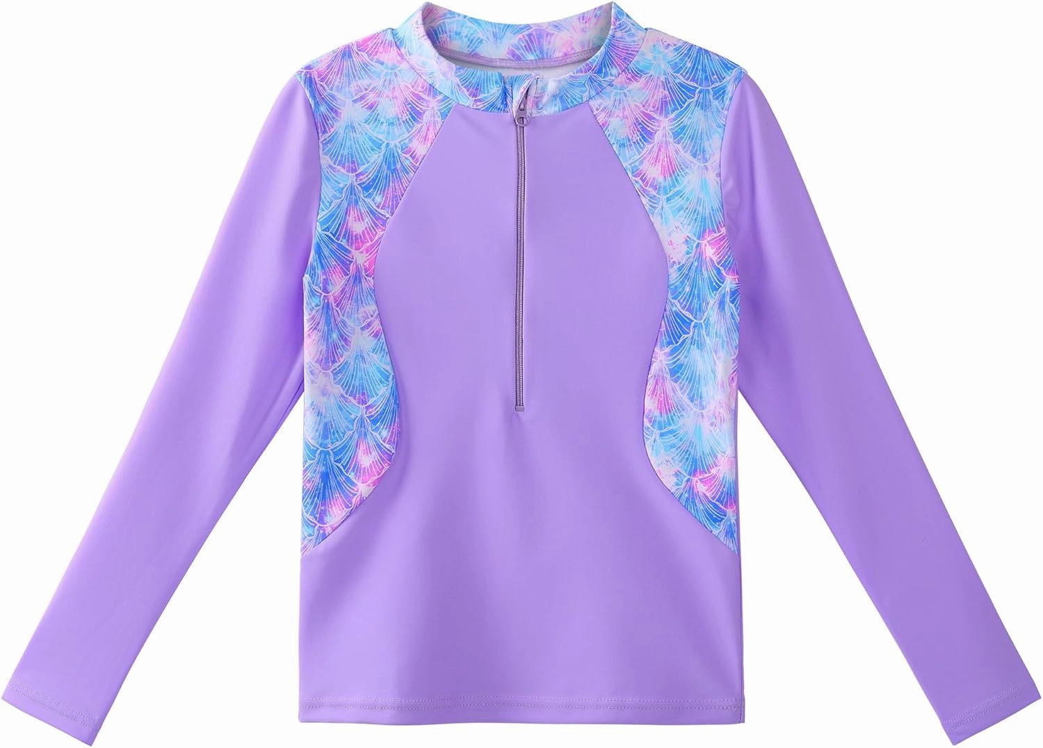 TFJH E 2PCS Girls Long Sleeve Swimsuit UV 50  Rashguard Tankini Set Kids Swimwear Zipper 3-12Y