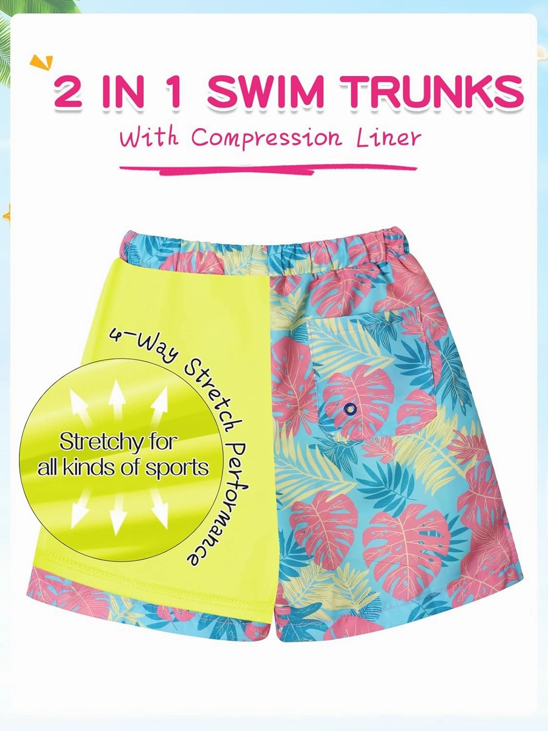 Valcatch Boys Swim Set Long Sleeve Rash Guard 2 Piece UPF 50  Swim Shirt & Trunks with Compression Liner Kids Youth Swimsuits