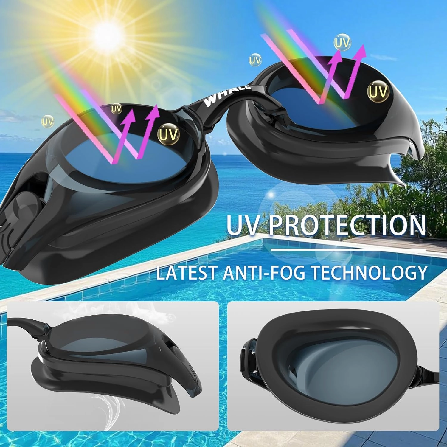 Whale swim goggles HD Anti-fog Swimming Goggles Adults/Youths Both Suitable