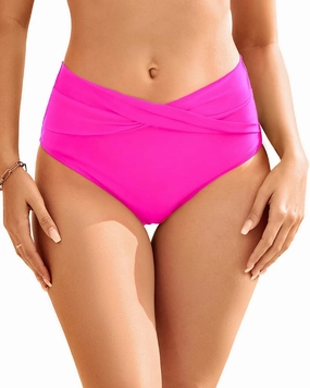 Women High Waist Bikini Bottom - V Cut Bathing Suit Bottoms Full Coverage Twist Front Swimsuit Bottom Swimwear 2025