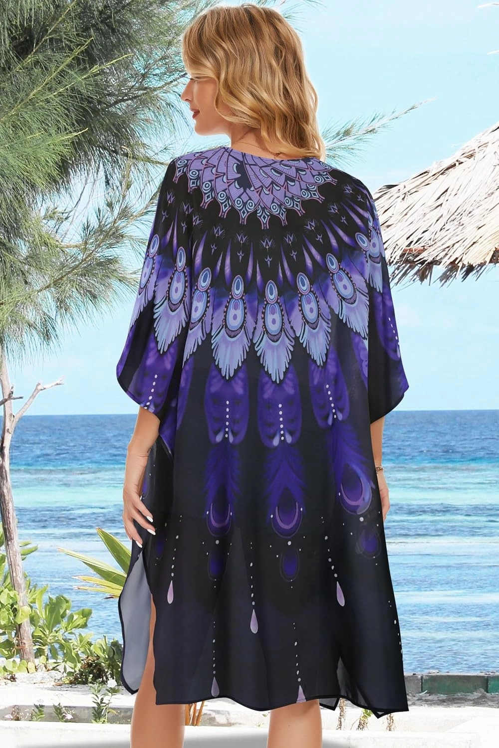 Women's Kimono Beach Cover up for Summer Bathing Suits Cardigans Casual Loose Swimwear
