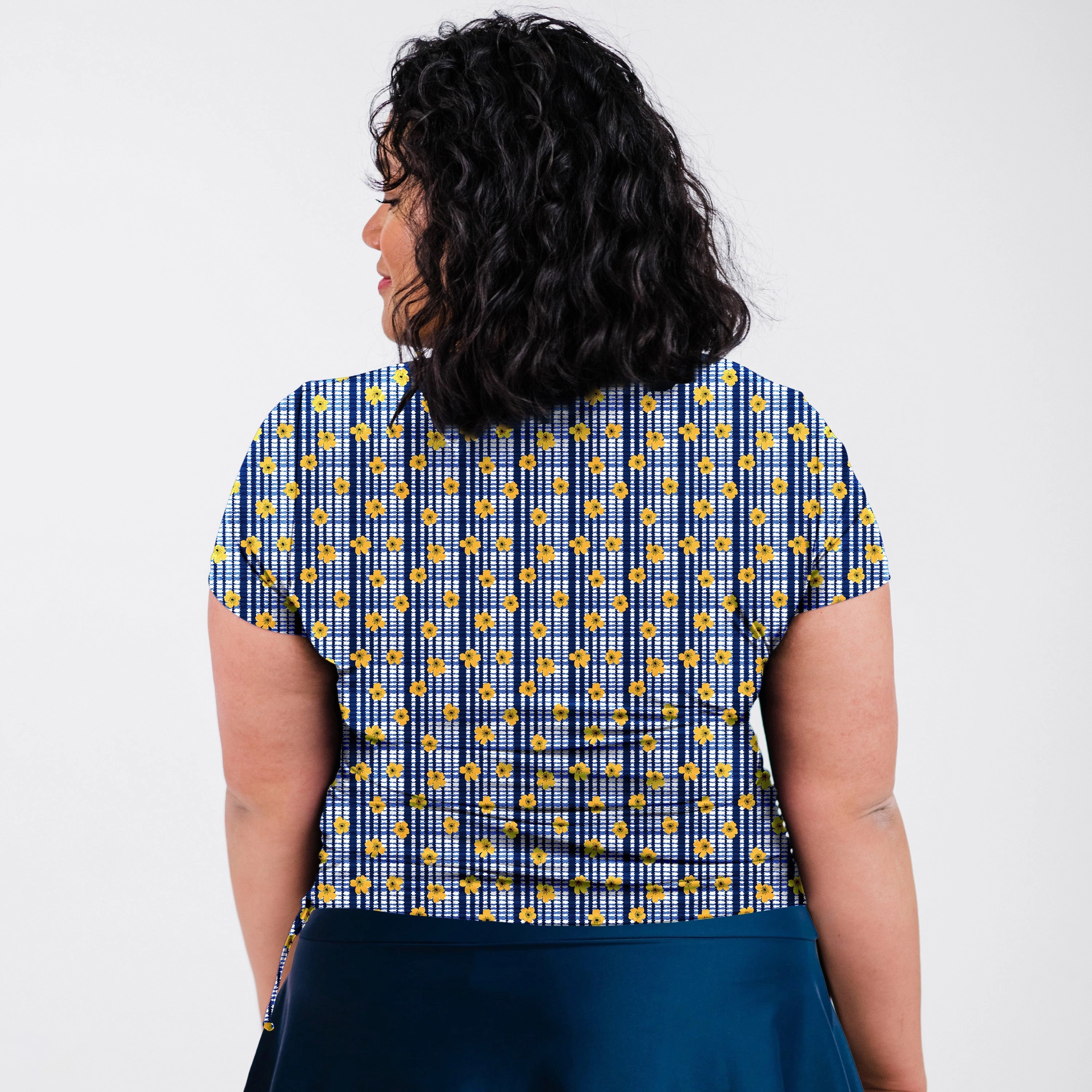 Women's Short Sleeve Adele Swim Top - Patterns