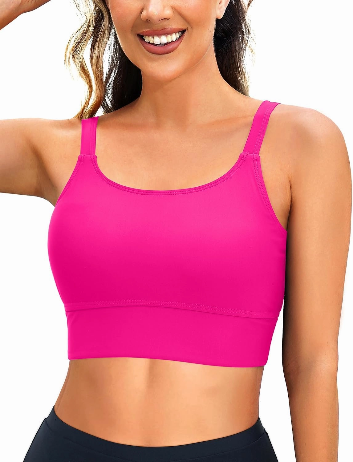 Women Sports Bra Swim Tops - Crop Bikini Top Supportive Bathing Suit Top Swimwear