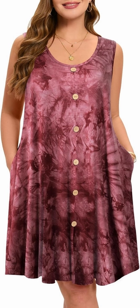 ZENNILO Women's Casual Dresses Tshirt Dresses Plus Size Summer Dresses V Neck Beach Cover Up Sundress with Pockets