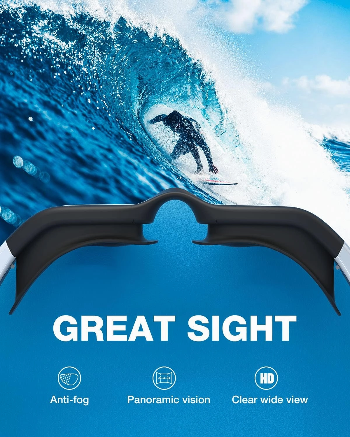 ZIONOR Swim Goggles, 2 Packs G1 Polarized Swimming Goggles for Adult/Men/Women