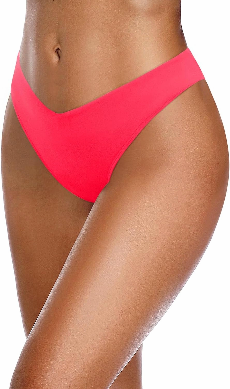 Zmart Women Cheeky Bikini Bottoms V Cut Swim Bottom High Cut Swimsuit Low Waist Low Rise Bathing Suit